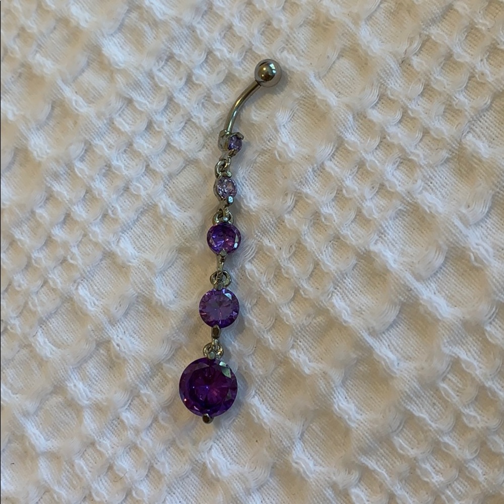 Purple belly button ring!
